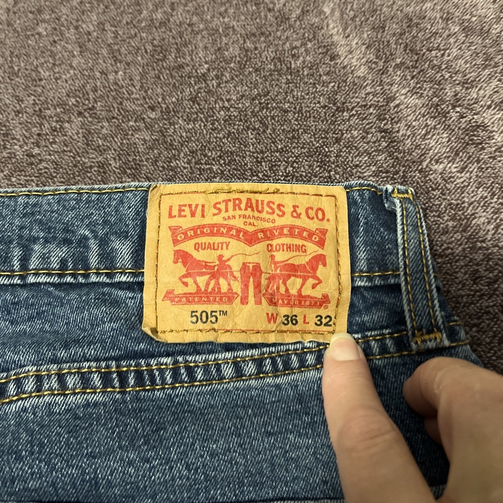 Levi's 505 Regular Fit Blue Denim Jeans Men's 36x32 Medium Wash
